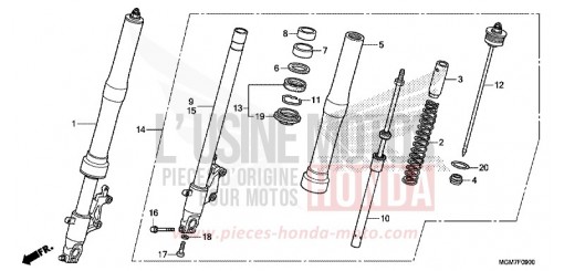 FOURCHETTE AVANT CB600FAD de 2013